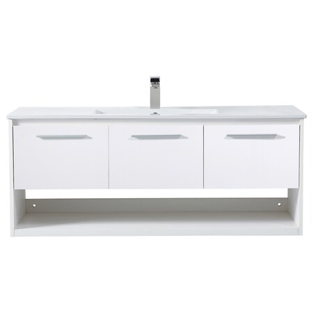 48 Inch Single Bathroom Floating Vanity In White